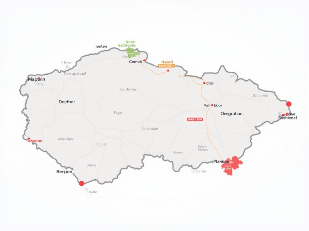Mapa dálnic v České republice s vyznačenými zpoplatněnými úseky.